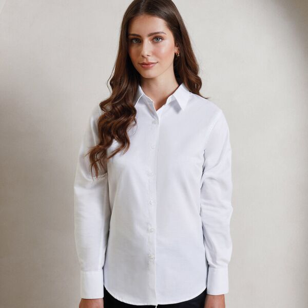 LADIES signature Oxford long sleeve shirt. Thumbnail