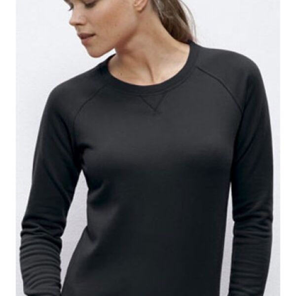 Black - Stella Trips - Round Neck Raglan Sleeve Sweatshirt Thumbnail