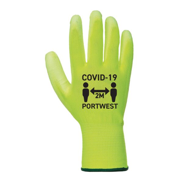 Covid PU Palm Glove  Yellow/White Thumbnail